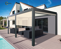 Pergola motorisée moderne en aluminium KAKADU & kit extérieur, toit à lames bioclimatiques avec finition thermolaquée 694-170