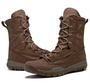 Botas Tácticas para Hombre, Color Marrón, Gamuza, con Cordones, Caña Alta, para Exteriores, Desierto, Seguridad, Suela de Goma - Product Image 2