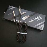 Innovadora aleación plana de zinc cola de pez nylon trenzado carga de datos transmitir USB a cables de 8 pines