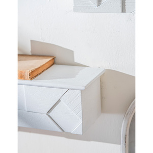 Thủ công trắng lưu trữ hiển thị Kệ nổi Kệ Bắc Âu mộc mạc bằng gỗ tường kệ - Product Image 5