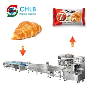 High speed packaging machine line Cupcake/croissant/donut automatic Egg crisp packaging machine line