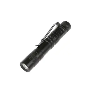 Custom Cheap Aluminium Portable Pocket Battery Powered Small Mini Super Bright Flashlight Pen Light for Outdoor Camp Emergency