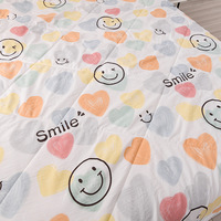 Couette d'été moderne en coton lavable et solide avec rembourrage en fibres de soja, ensemble de literie fin 4 pièces pour usage domestique