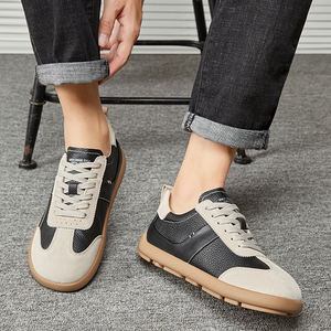 Chaussures de sport en cuir véritable tendance, chaussures rétro <span class=keywords><strong>samba</strong></span>, semelles en caoutchouc antidérapantes, chaussures décontractées pour la marche - Product Image 3