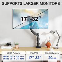 Nouveau support de bureau réglable pour un seul moniteur, écrans de 17 à 32 pouces, mouvement complet, ressort à gaz, rotation, montage VESA, design gain de place