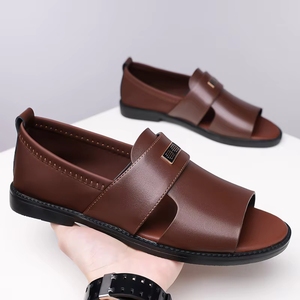 รองเท้าแตะลำลองผู้ชาย ระบายอากาศได้ดี สวมใส่สบาย ทนทาน หนังนุ่ม กันลื่น เหมาะสำหรับชายหาด พื้นเรียบ ใส่ได้ทั้งในและนอกบ้าน - Product Image 2