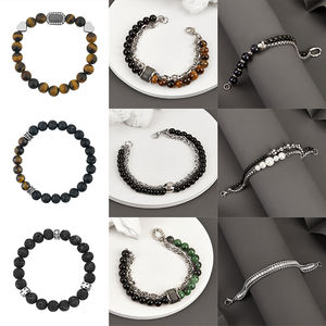 Personalized Hip Hop Jewelry Custom Bracelet Stainless Steel Pendant Cubic Chain Jewelry for <b>Men</b> Women Leather Bracelets - Product Image 2