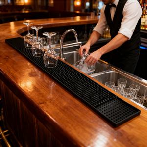 แผ่นรองกันลื่นแบบรักษ์โลกสำหรับเคาน์เตอร์บาร์ทันสมัย ขนาด 23 นิ้ว x 3 นิ้ว รูปทรงสี่เหลี่ยมผืนผ้า ทำจาก PVC สำหรับโรงแรมและร้านอาหาร - Product Image 5