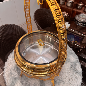 ゴールデンキーモダン9Lステンレス鋼チャフィング皿セットガス蝶吊りストーブ温温保持装置 - Product Image 3