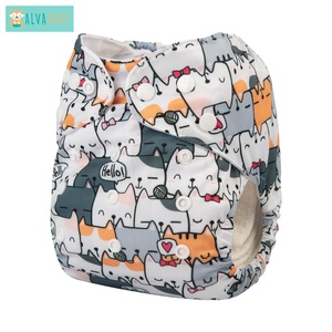 ALVABABY-pantalones de tela para bebé, pañales de tela reutilizables lavables con Estampado de sandía - Product Image 1