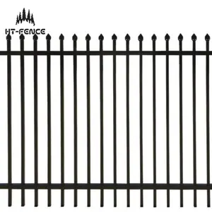 HT-FENCE pesante polvere rivestita in metallo ghisa cortile recinzione in stile orizzontale recinzioni e cancelli