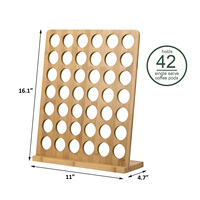 Support de rangement élégant pour capsules de café 42 compartiments en bambou, support mural pour capsules de café K-Cup