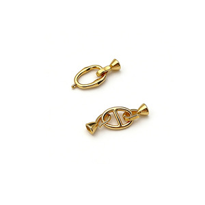 S925 Sterling Silver Gold Plated Clasp Irregular Shape Meander Pattern For Bracelet Making Jewelry Findings - Product Image 5