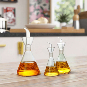 زجاجة موزع من الزجاج ، موزع مع صنبور قياس الخل للمطبخ والشواء - Product Image 6