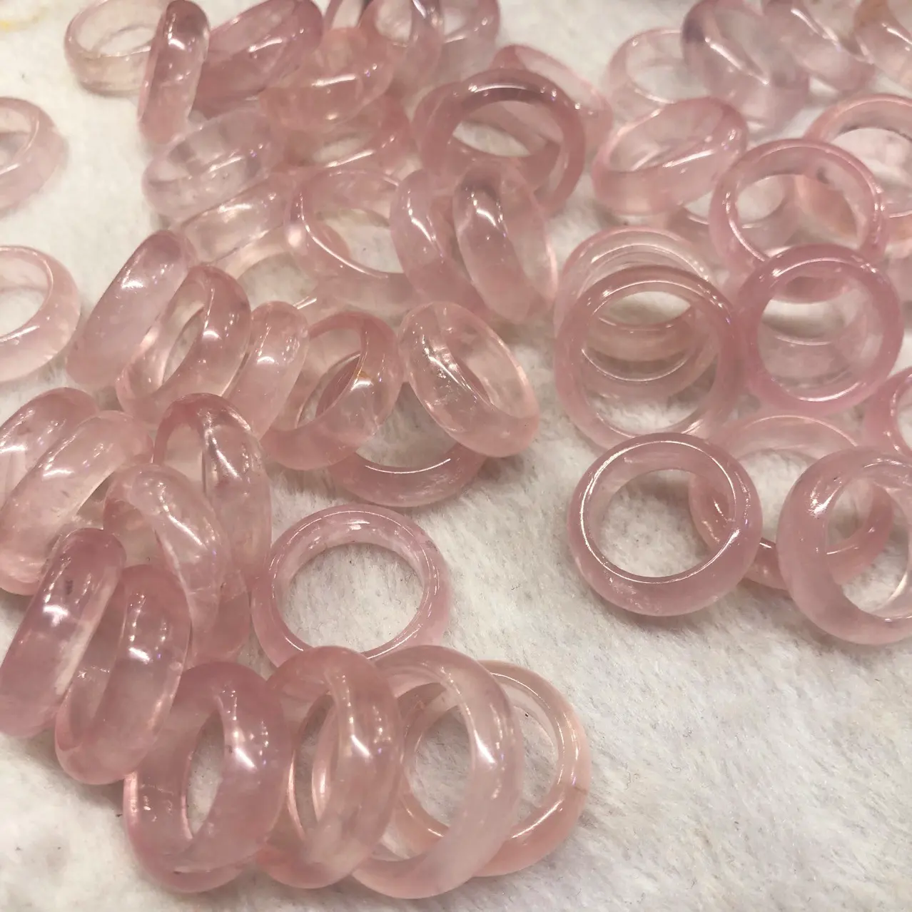 Wholesale Crystal Rose Quartz Ring For Love Jade Stone Finger Jewelry Rings Rose Quartz Stone Ring