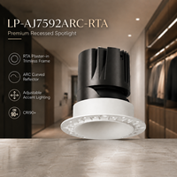 Spot LED encastrable orientable 75mm sans cadre, réflecteur ARC, faible éblouissement, intérieur, aluminium, 15W LP-AJ7592ARC-RTA-22