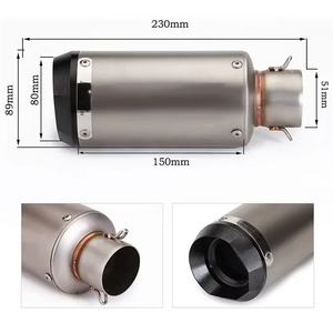 Tubo de Escape Universal para Motocicleta, Silenciador de 51mm para <span class=keywords><strong>Kawasaki</strong></span> ER6N Z800 Z900 ZX10R R1 <span class=keywords><strong>R6</strong></span> CB650F CB1000R PCX125 - Product Image 2