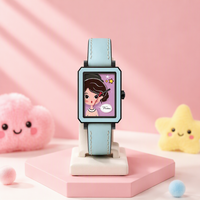 Montre à quartz pour enfants 2026 IP avec chiffres de dessin animé mignons, bracelet en cuir, boîtier en alliage, cadran en verre, étanche, boîtier carré, design sportif