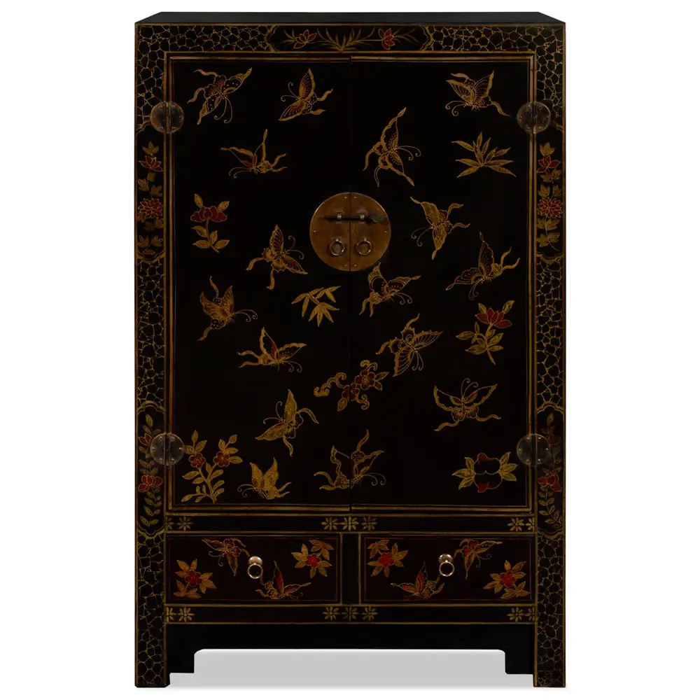 New arrival Chinese antique high glossy lacquered hand painting cabinets recycled wood furniture living room furniture