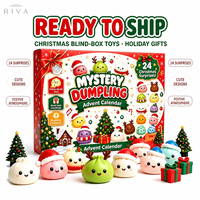Calendrier de l'Avent Squishy de Noël 2026 – Boîte Mystère 24 Jours en Forme de Dumpling, Jouet Anti-Stress à Remontée Lente, Kawaii, en TPR, à Collectionner, Vente en Gros