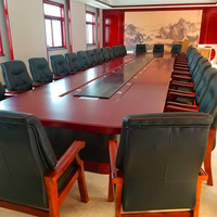 Table de conférence moderne en bois, mobilier de bureau exécutif, bureau de salle de réunion, table de réunion sur mesure en bois massif, fourniture directe d'usine
