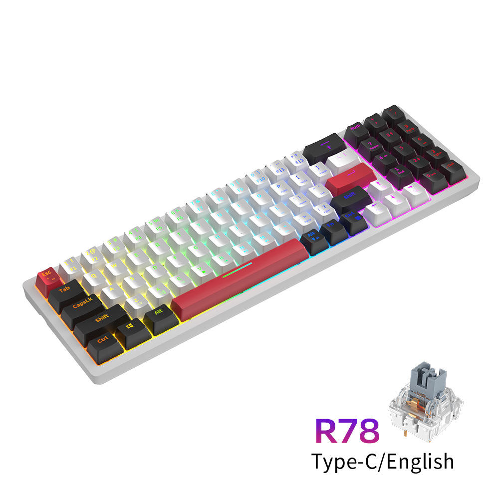 78 Keys/White and Black [Wired] Mixed Light-Silver Shaft