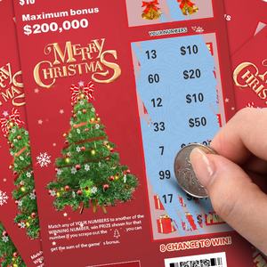 บัตรล็อตโต้พิมพ์ดิจิตอลรางวัลใหญ่บัตรคริสต์มาสชนะขายส่งบัตรลอตเตอรีแบบขูด - Product Image 1