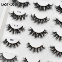 Faux cils 3D en vison synthétique noir naturel M 15-20mm pour cils en soie, bande complète, boîte magnétique, vente en gros
