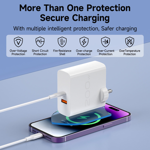 <span class=keywords><strong>Cargador</strong></span> de Pared Ultra Rápido PD 3.0 de 120W Tipo-C, QC3.0 5v/3a, Protección OTP/OVP, Certificado BIS, para Laptop, iPad, <span class=keywords><strong>OnePlus</strong></span>, Altavoces - Product Image 6