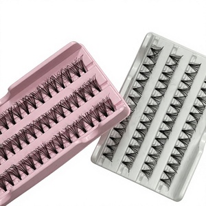 Vietnam high quality individual cluster false <b>eyelash</b> flare <b>extension</b> knot free by Synthetic white and pink tray - Product Image 5