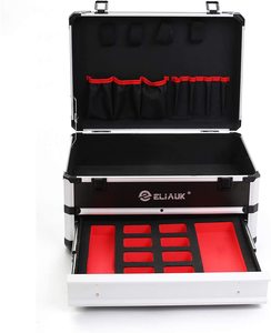 Portable Aluminum <b>Tool</b> <b>Box</b> with Drawer Storage Carrying Toolbox - Product Image 3