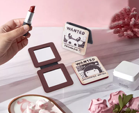 Mini miroir de maquillage en cuir pour filles, Portable, cadeau personnalisé, cosmétique, Offre Spéciale