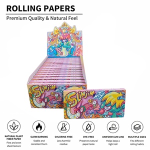 Papel de Liar Slim Jim de Combustión Lenta Sin Colorantes, 32 Papeles NATURALES y Boquillas + Grinder de 8 Bandejas, Calidad Premium - Product Image 1