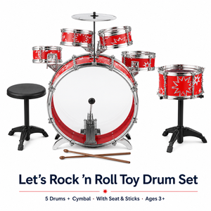 Set di Batteria Acustica Rotante per <span class=keywords><strong>Bambini</strong></span>, Strumento Musicale Amato dai Piccoli - Product Image 1