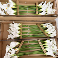 Grandes fleurs artificielles de lys calla en EVA, couleur rose, toucher réel, vente en gros, décoration pour mariage et Saint-Valentin, fleurs douces faites à la main