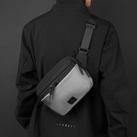 Sac banane imperméable en PU léger et tendance pour homme, idéal pour le sport, les loisirs en extérieur, avec fermeture éclair