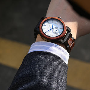 Montre à quartz personnalisée pour hommes, style classique de luxe ETA, haute qualité, étanche, en bois, avec affichage du cadran et pointeur à bas quantité minimale de commande, livraison directe - Product Image 3