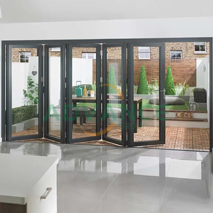 Porte Pieghevoli Moderne <span class=keywords><strong>a</strong></span> Fisarmonica in Lega di Alluminio con Pannelli Multipli e Specchi per Divisori di Camera da Letto, Soggiorno, Cucina e Villa - Product Image 5