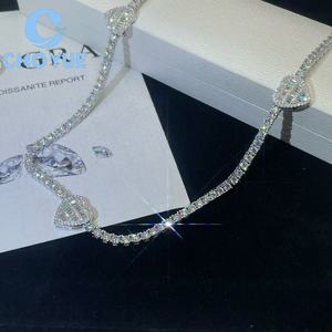 En gros, Ensemble de colliers chaîne tennis en argent sterling 925 avec moissanite 3MM de forme fantaisie, passe le testeur de diamant, pour hommes et femmes, avec GRA - Product Image 5
