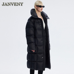 JANVENY 2024 Manteau d'hiver long <span class=keywords><strong>ultra</strong></span> épais en duvet pour femme Broderie de lettres Casual Chaud Blanc Duvet de canard imperméable Parkas - Product Image 6