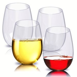 Custom Transparent PET Unbreakable 16oz Plastic Stemless Wine Glass Shatterproof <b>Reusable</b> Party Wedding Bar Drinking <b>Cup</b> - Product Image 1