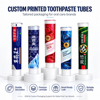 Tube de dentifrice ultra fin et léger en aluminium-plastique avec bouchon à vis, impression UV, gain de place, facile à transporter, pour l'extérieur