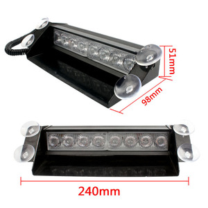 Luz de Flash Led para coche 8 Leds <span class=keywords><strong>16</strong></span> modos intermitentes 12V Luz de advertencia estroboscópica DE EMERGENCIA Luz Led de Flash de funcionamiento diurno - Product Image 5