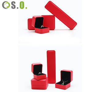 Custom logo Red Jewellery Packaging <b>Box</b> Ring Necklace Boxes Pu Leather Jewelry <b>Packing</b> Gift <b>Box</b> - Product Image 1