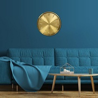 Reloj de pared de radiocontrol con número 3D de lujo de metal simple moderno de 12 pulgadas, reloj de aluminio atómico personalizado dorado redondo silencioso
