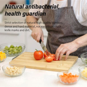 Tabla de cortar de bambú grande de lujo gruesa de cocina rectangular personalizada al por mayor de fábrica WDF - Product Image 3