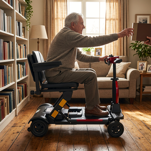 Scooter Elettrico Pieghevole Facile da Trasportare, 4 Ruote, 22kg, Motore 270W, Batteria al Litio 24V, Autonomia 30km, Carico Massimo 120kg per Anziani - Product Image 1