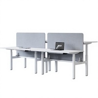 Bureau debout électrique commercial réglable en hauteur pour deux employés – Table élévatrice moderne pour le travail de bureau