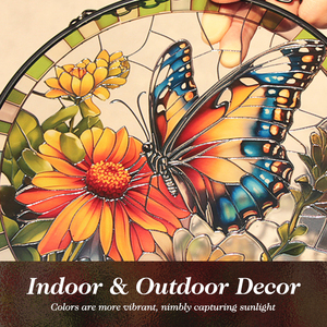 Atrapasoles Arcoíris de 7.5'' con Mariposas y Flores - Decoración para Dormitorio y Balcón - Product Image 3