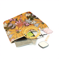Sac fourre-tout double portable pour femme, en lin, coloré, brodé de fleurs et de sequins, écologique, durable, léger et grande capacité